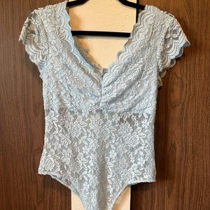 Size Large Baby Blue Lace Bodysuit